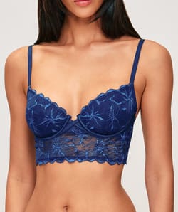Floral lace bustier bra;