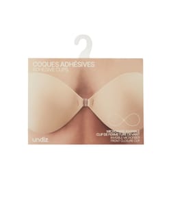 Strapless and wire-free adhesive bra;