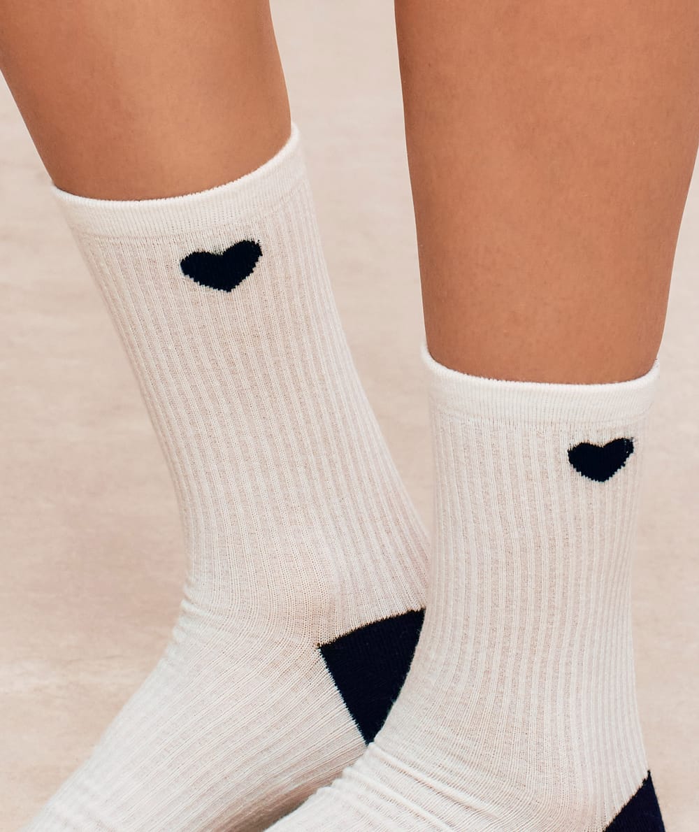 Lot de 3 paires de chaussettes coton &agrave; motifs;