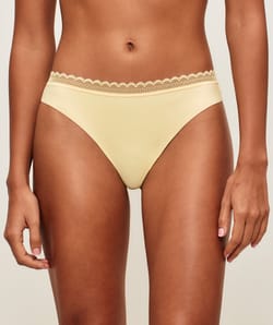 Microfiber and lace thong;