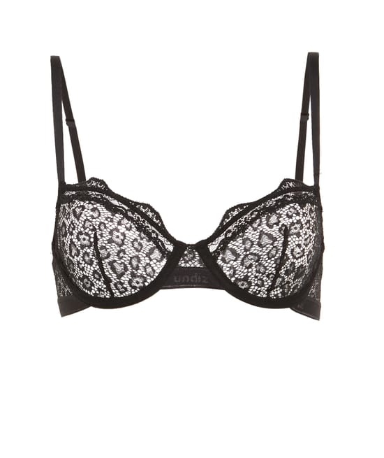 Lace balconette bra;