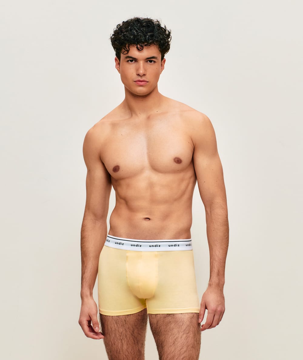 Boxer en coton jaune;
