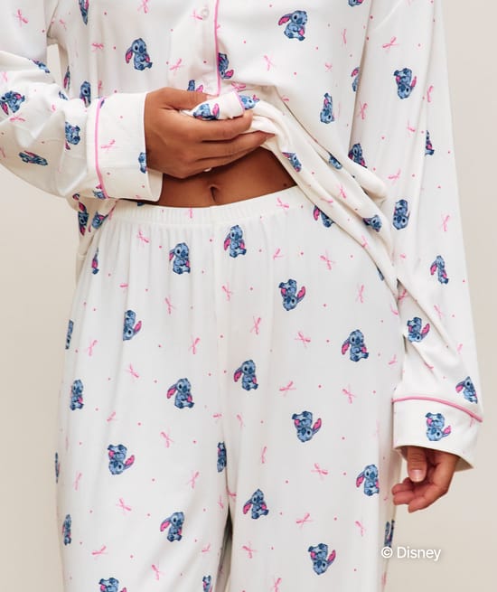 Stitch ribbed jersey pants;