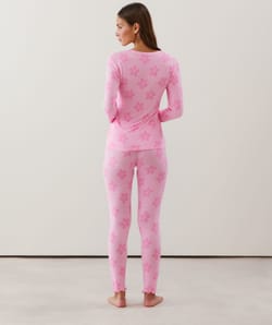 Legging en jersey à motifs rose;