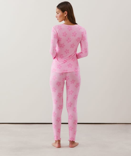 Legging en jersey à motifs rose;