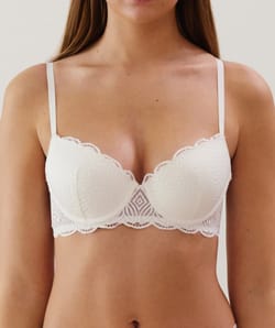 Soutien-gorge à coques fines en dentelle;