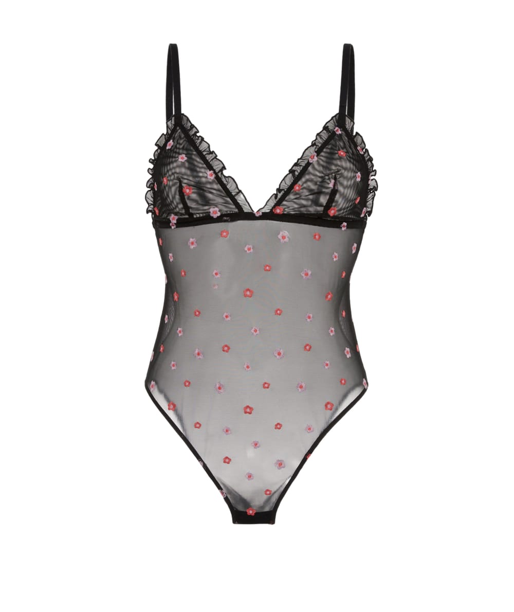 Body en tulle avec broderies;