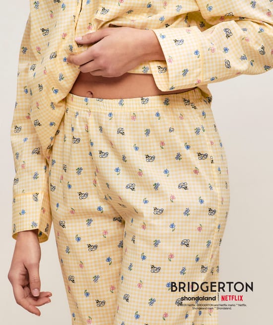 Bridgerton gingham cotton trousers;