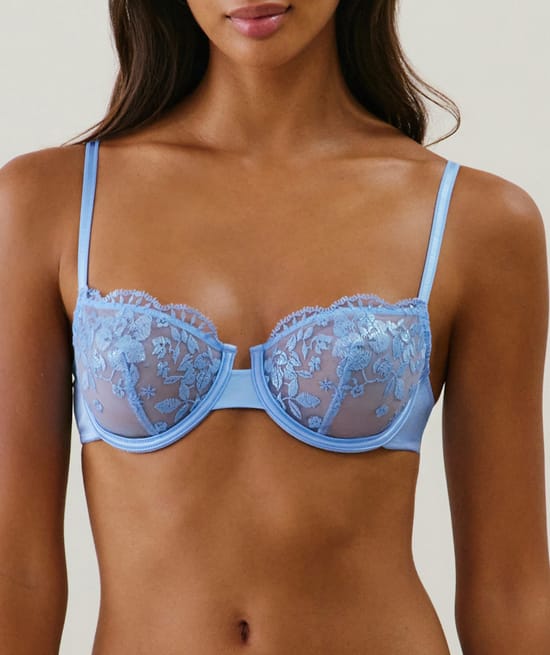 Balconette embroidered bra;