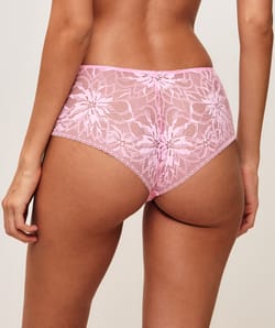 Shorty en satin et dentelle;