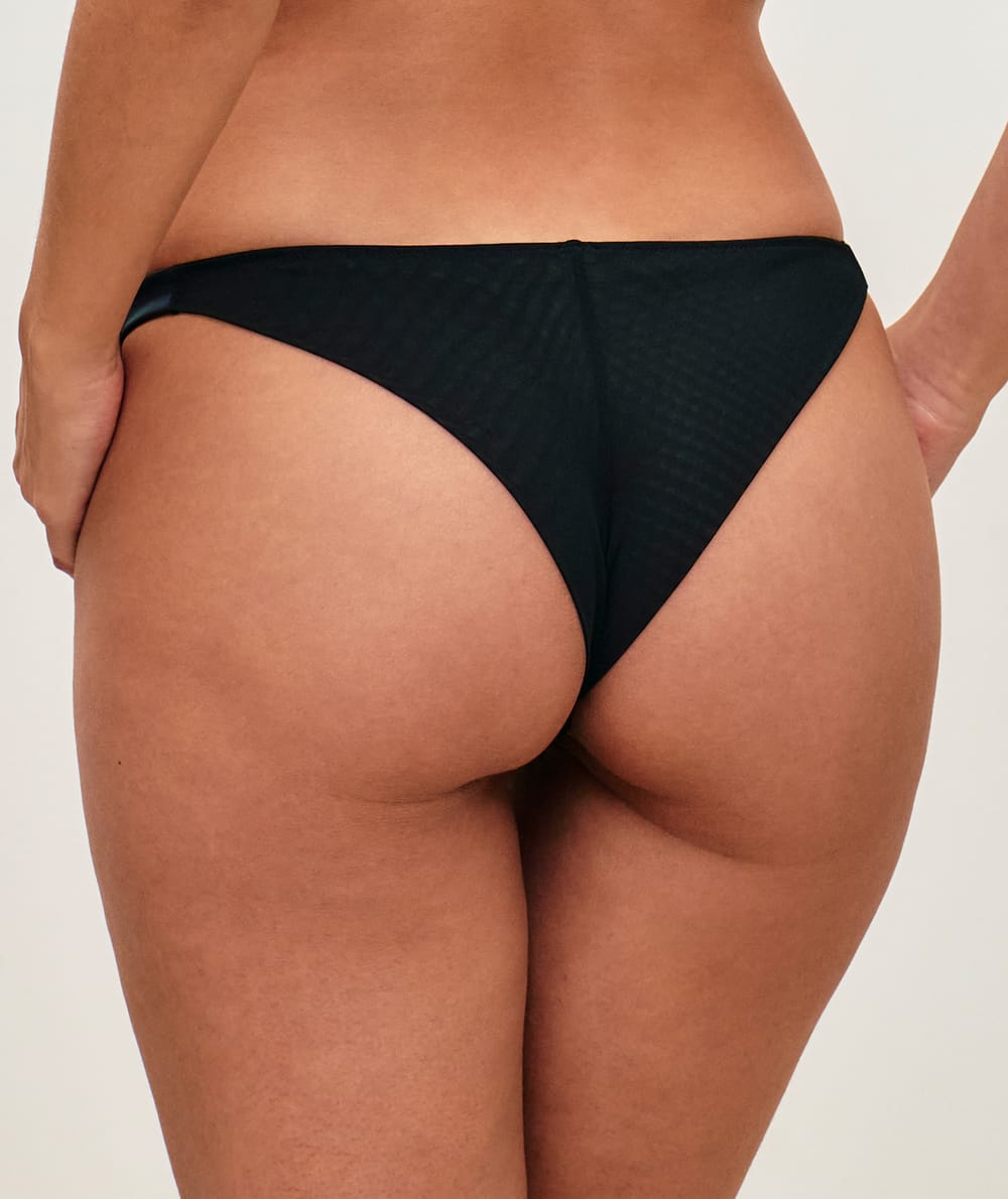 Thong with embroidery;