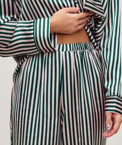 Striped satin pyjama bottoms;