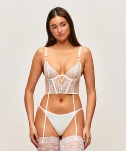 Lace balconette bra;