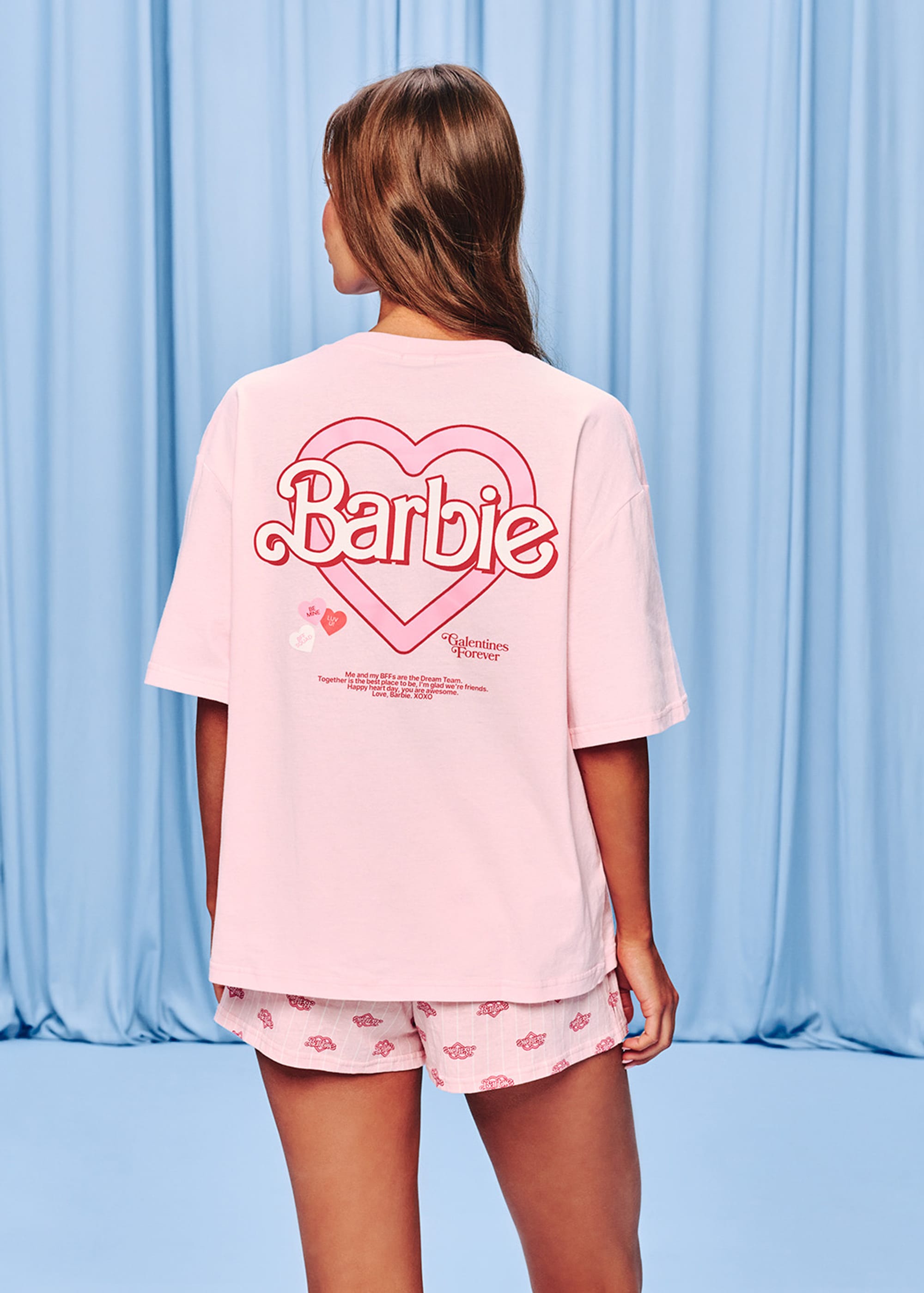 Oversized cotton Barbie T-shirt - pink - Undiz