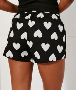 Short en coton imprimé coeurs;