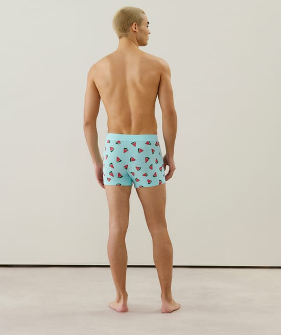 Cotton boxer shorts with pattern;