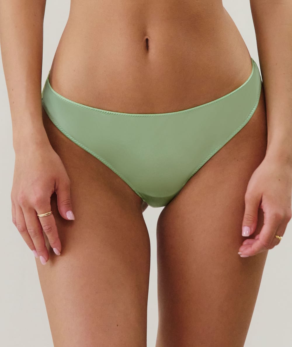 Thong with embroidery;