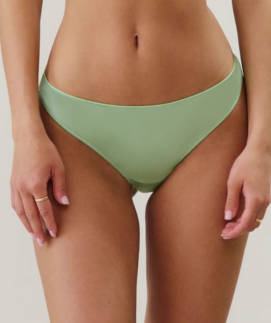 Thong with embroidery;