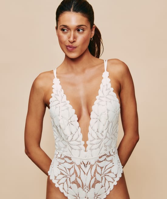 Lace bodysuit;