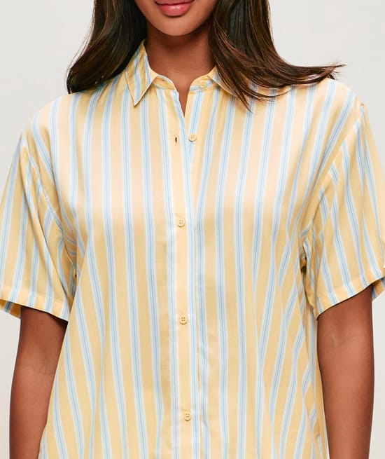 Striped shirt and shorts set;