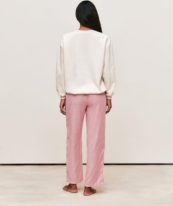 Ensemble sweatshirt molleton et pantalon flanelle;