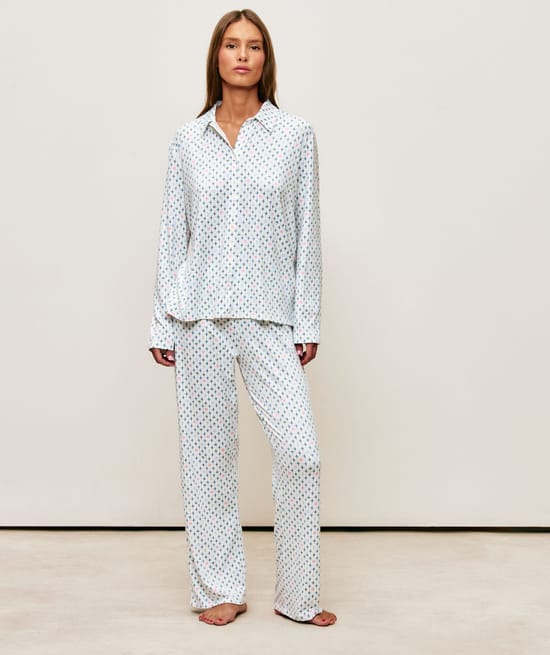 Patterned jersey pyjama set;