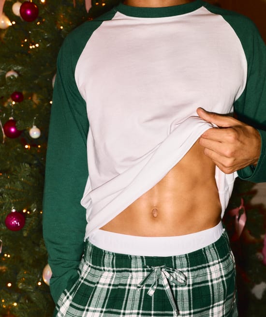 Checkered cotton pajama set;