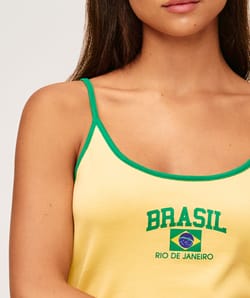 Thin strap jersey tank top 'Brasil';