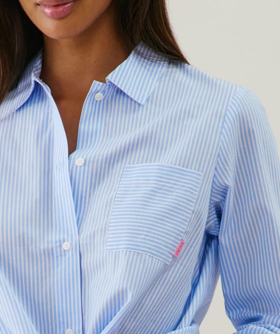 Camisa de rayas de algodón;