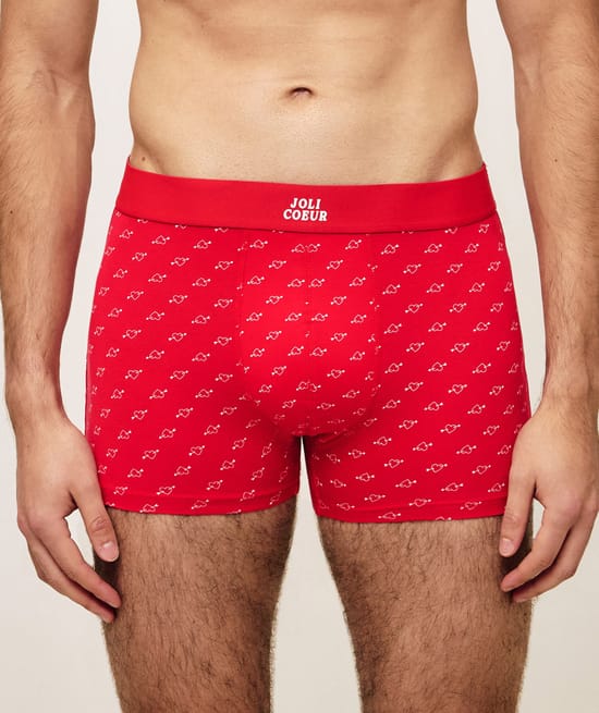 Boxer en coton motifs c&oelig;urs;