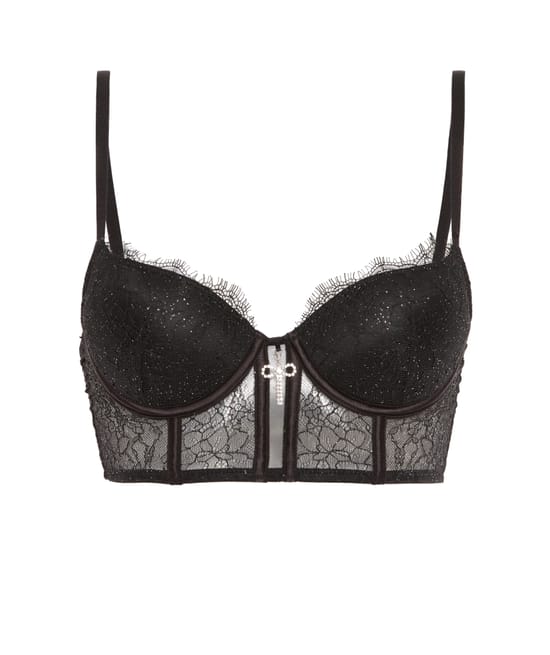 Lace balconette bra;