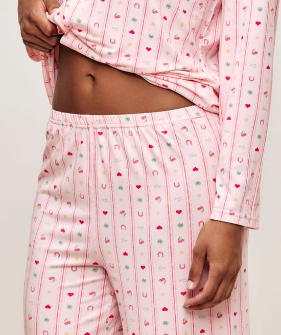 Patterned jersey pyjama set;