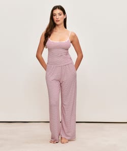 Striped ribbed trousers;
