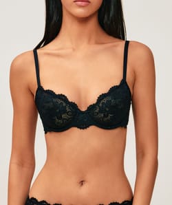 Floral lace balconette bra;