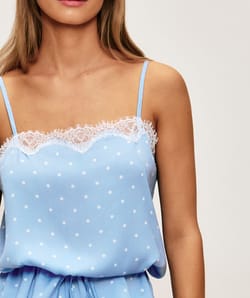 Satin polka dot tank top;