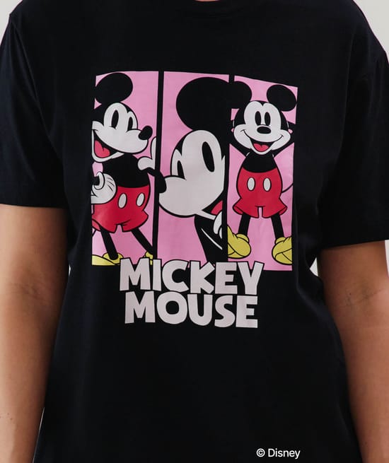 Top en jersey Mickey noir;