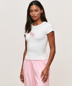 Camiseta de punto con estampado de ciervo;