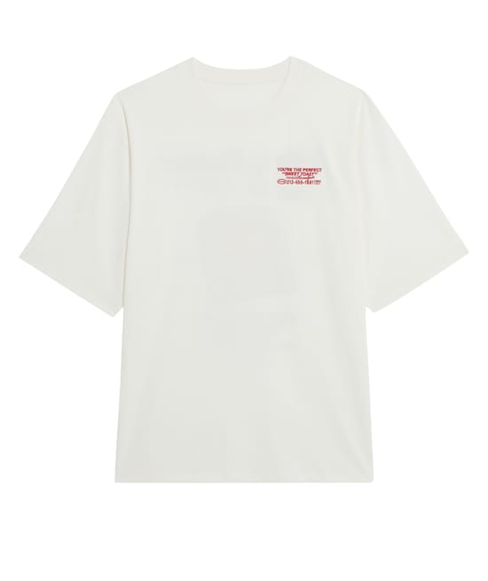 T-shirt oversize en coton avec broderie motifs et messages;