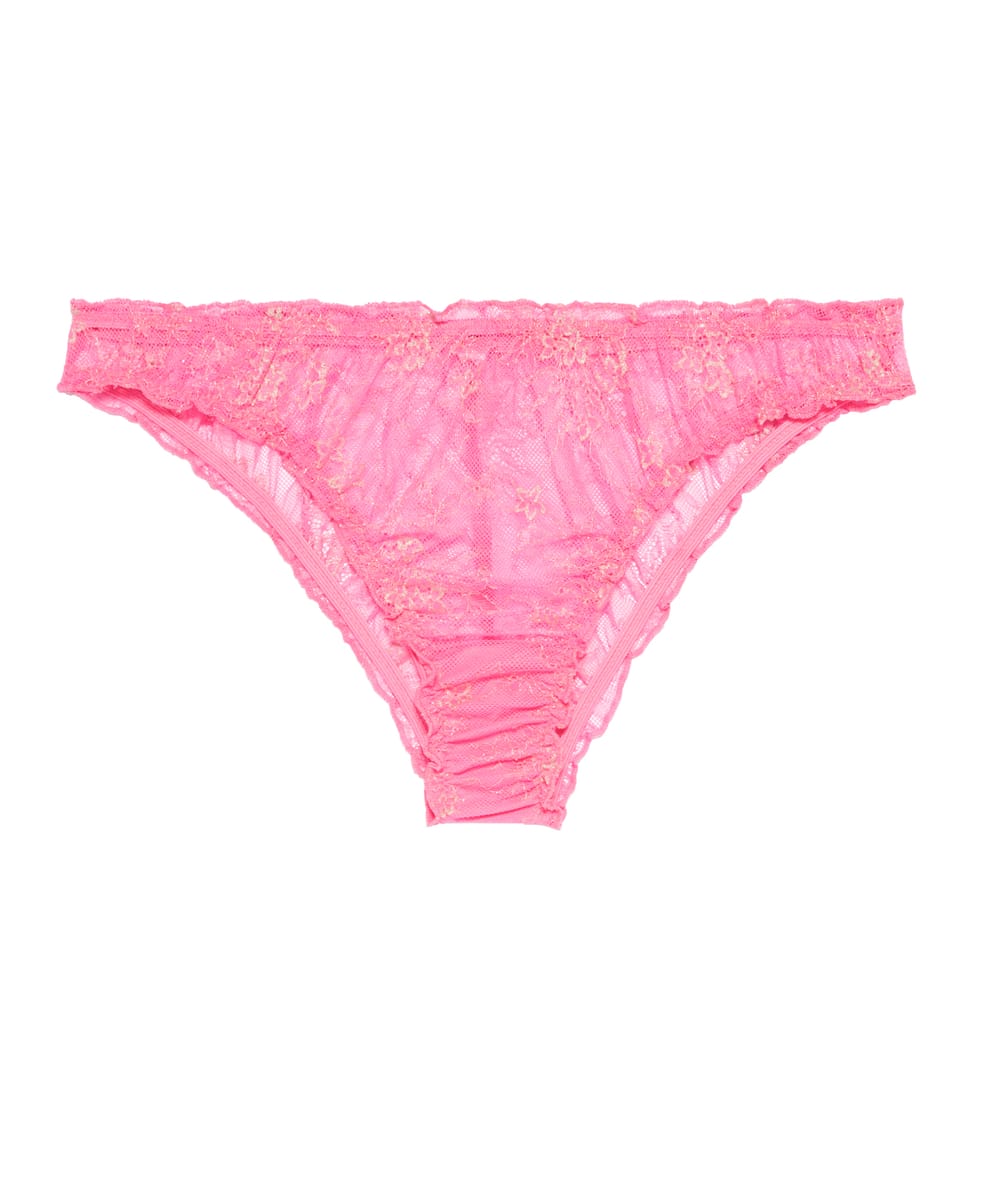 Tanga en mesh et dentelle;
