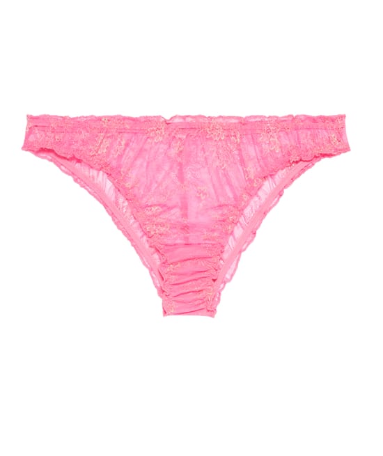 Mesh and lace thong;
