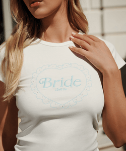 Short sleeve jersey T-shirt embroidery Bride sequins;