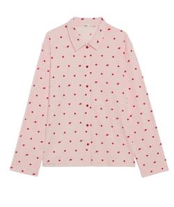 Ribbed jersey shirt with heart pattern;