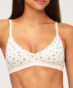 Floral print triangle bra;