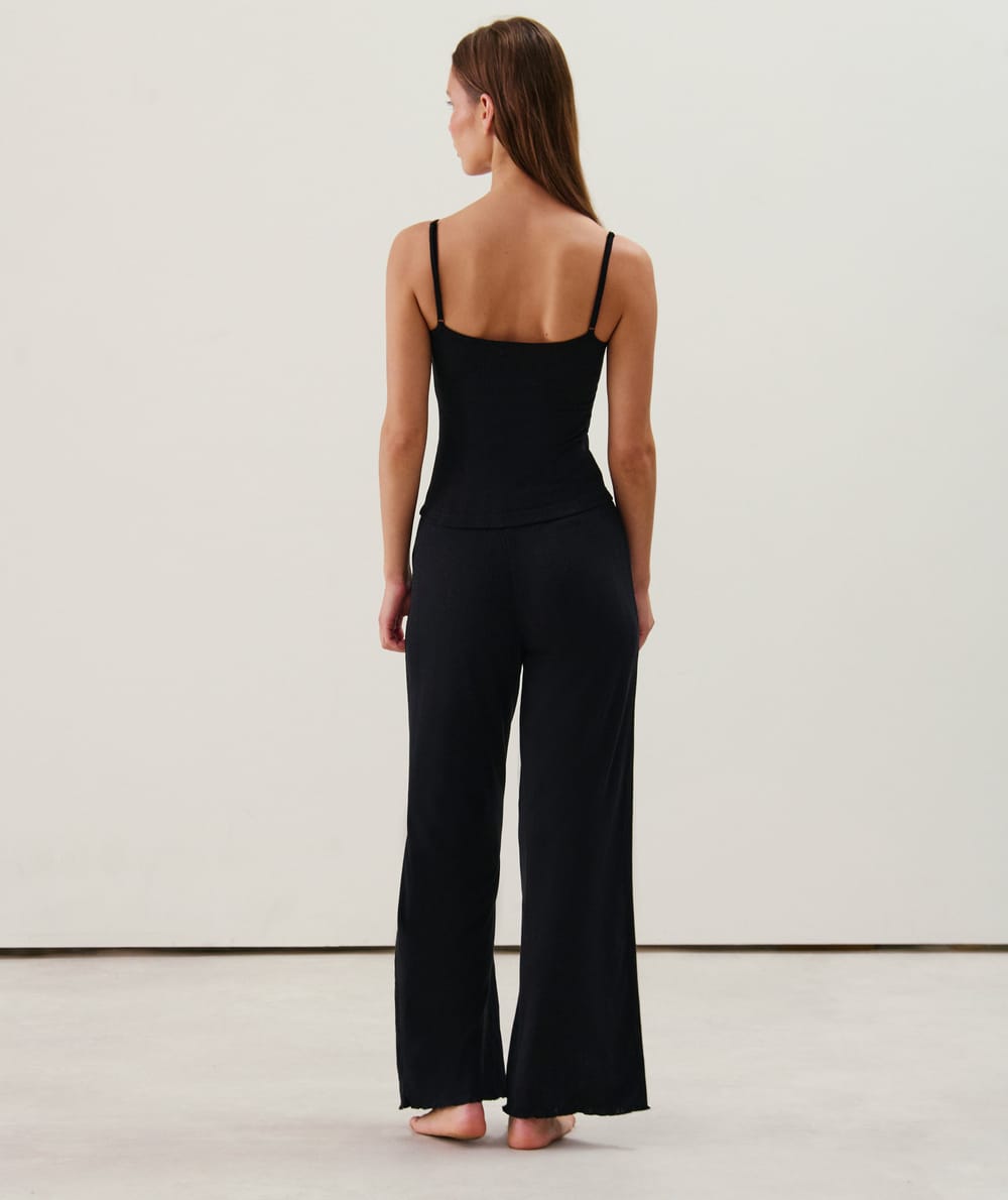 Straight jersey trousers;