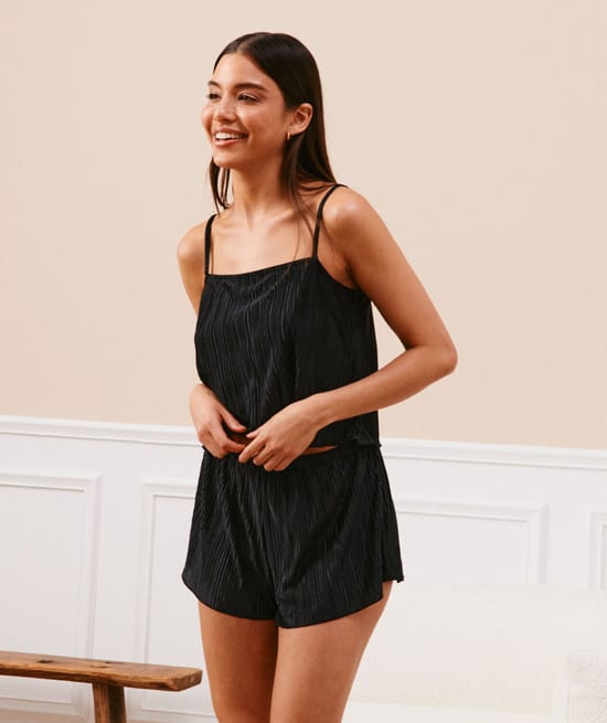Pleated pyjama set ;