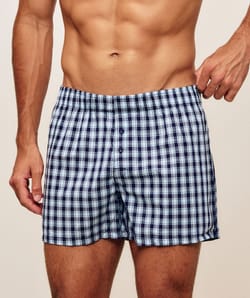 Checked cotton boxers;