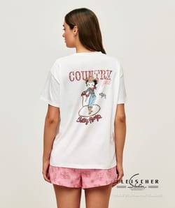 Oversized Betty Boop cotton t-shirt;