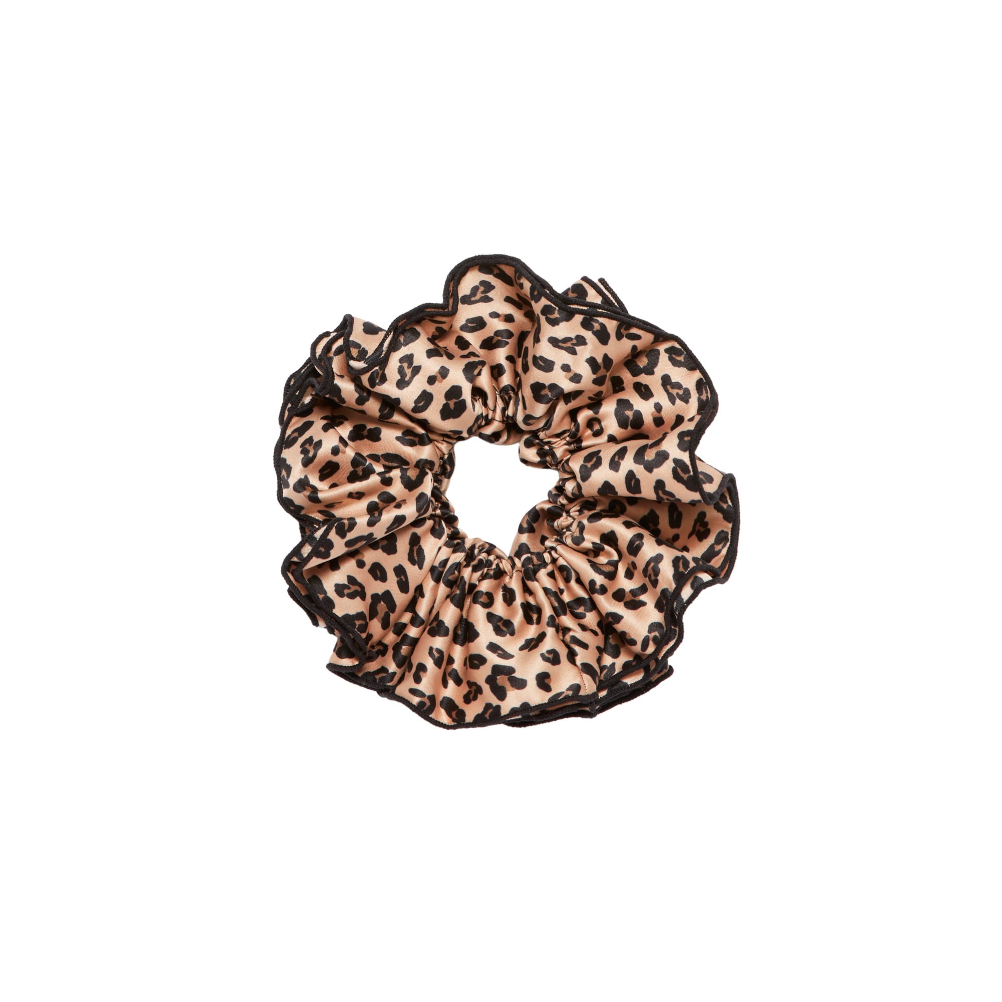 Chouchou léopard satin - marron clair - Undiz