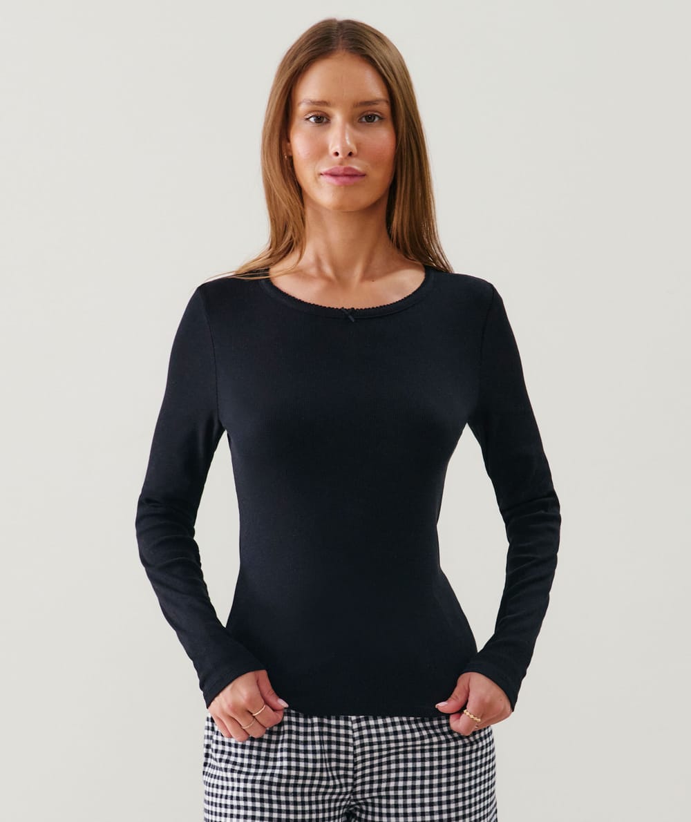 Ribbed jersey T-shirt;