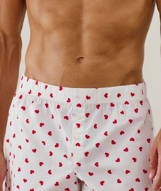 Cotton boxer shorts with pattern;